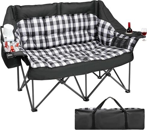 Suteck Double Camping Chair, Oversized Thicker Camp Couch w/2 in 1 Pockets in Kuwait