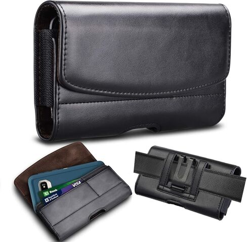 Phone Holster for Samsung Galaxy S26 Ultra [Built-in Card Slot],Phone Belt Case,Belt Loop,Belt Clip,Magnetic Closure Galaxy S26 Leather Horizontal Phone Pouch (Black) in Saudi Arabia