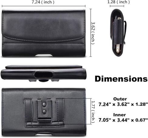 Phone Holster for Samsung Galaxy S26 Ultra [Built-in Card Slot],Phone Belt Case,Belt Loop,Belt Clip,Magnetic Closure Galaxy S26 Leather Horizontal Phone Pouch (Black) in Saudi Arabia