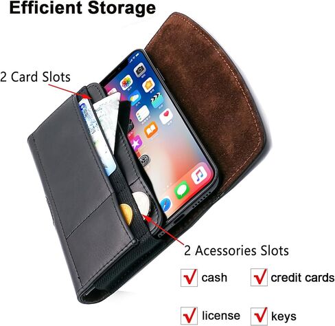 Phone Holster for Samsung Galaxy S26 Ultra [Built-in Card Slot],Phone Belt Case,Belt Loop,Belt Clip,Magnetic Closure Galaxy S26 Leather Horizontal Phone Pouch (Black) in Saudi Arabia