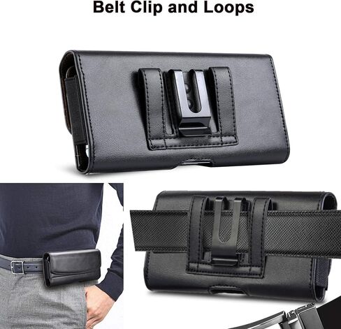 Phone Holster for Samsung Galaxy S26 Ultra [Built-in Card Slot],Phone Belt Case,Belt Loop,Belt Clip,Magnetic Closure Galaxy S26 Leather Horizontal Phone Pouch (Black) in Saudi Arabia