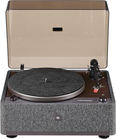 Crosley E200A-WADG 2-Speed Record Player Turntable, VibrationBlock Technology, Dual-Platform Suspension, Walnut in Saudi Arabia
