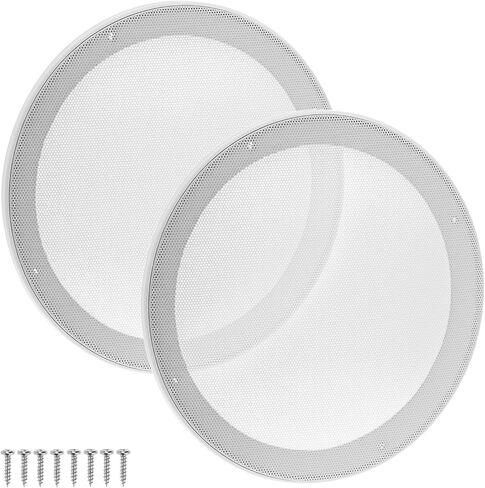 QWORK 2PCS 8-Inch White Ceiling Speaker Covers, Metal Mesh Grille Gurad, Car Speaker Grill Cover Guard Protector in Saudi Arabia