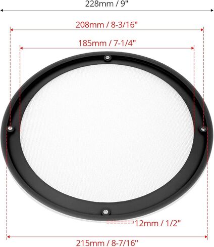 QWORK 2PCS 8-Inch White Ceiling Speaker Covers, Metal Mesh Grille Gurad, Car Speaker Grill Cover Guard Protector in Saudi Arabia