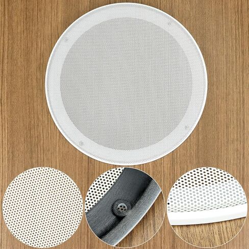 QWORK 2PCS 8-Inch White Ceiling Speaker Covers, Metal Mesh Grille Gurad, Car Speaker Grill Cover Guard Protector in Saudi Arabia