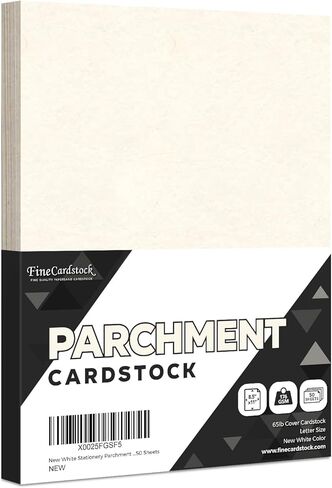 القرطاسية الطبيعية ورق البرشمان المعاد تدويره | غطاء بطاقات بوزن 65 رطل | 8.5 × 11 بوصة | 50 ورقة في كل عبوة in Kuwait