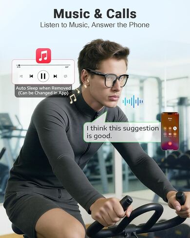 CJkao Smart Glasses with Camera, Bluetooth Music & Call, 800W HD Camera Glasses, 1080P Video Recording, Built-in ChatGPT Voice Assistant Control for Men Women (Black) in Saudi Arabia