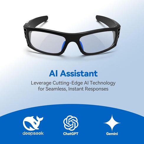 AI Smart Glasses for Women Men with Real-Time Translation, Music & Hands-Free Calling, AI Vioce Assistant, Photochromic Lens with UV & Blue Light Protection – Perfect for Hiking & Cycling in Saudi Arabia