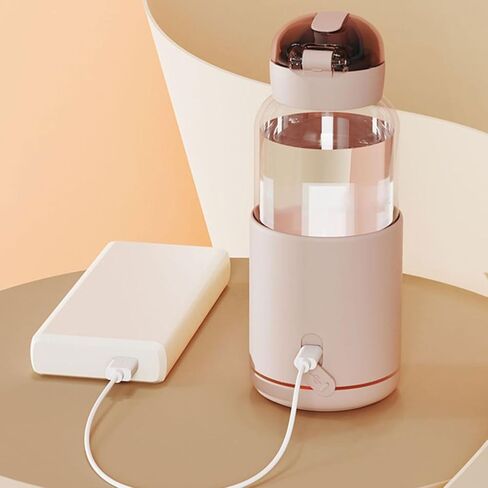 Portable Milk Warmer for Travel 300ML Electric Warming Adjustable Temperature Control USB Rechargeable Cordless Milk Warmer Roseate in Saudi Arabia