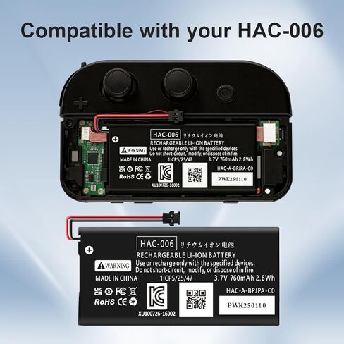 عبوتان من بطارية HAC-006، بطارية بديلة بقدرة 760 مللي أمبير في الساعة 2026 عالية السعة لجهاز نينتندو سويتش لوحدة تحكم Joy-Con اليسرى واليمنى HAC-015/HAC-016 مع مجموعة أدوات إصلاح in Kuwait