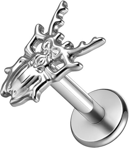 16G ASTM F136 Titanium Threadless/Threaded Studs Crystal with Cockroach Tops for Conch,Tragus,Helix,Lobe Come With 6mm/8mm Lengths Post Flatback earring nose Jewelry in Saudi Arabia