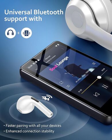 144GB MP3 Player with Bluetooth and WiFi, Android Spotify Music Player for Pandora, Amazon Music, Audible. 4.02" Touchscreen, Speaker, Supports Play Store,Up to 512GB in Saudi Arabia