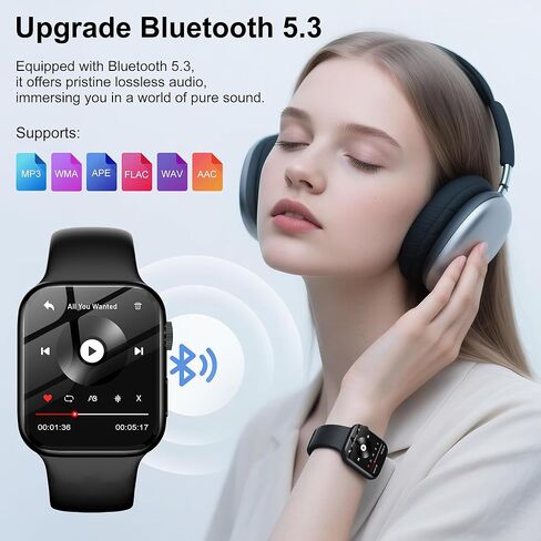 مشغل MP3 مع بلوتوث 5.3 - مشغل موسيقى SWOFY M2 بشاشة لمس 32 جيجابايت مع حزام قابل للفصل، مكبر صوت مدمج، شاشة IPS 1.91 بوصة، مشغلات MP3 رياضية محمولة للجري وصالة الألعاب الرياضية والأطفال والكبار - أسود in Kuwait
