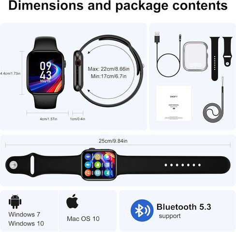 مشغل MP3 مع بلوتوث 5.3 - مشغل موسيقى SWOFY M2 بشاشة لمس 32 جيجابايت مع حزام قابل للفصل، مكبر صوت مدمج، شاشة IPS 1.91 بوصة، مشغلات MP3 رياضية محمولة للجري وصالة الألعاب الرياضية والأطفال والكبار - أسود in Kuwait