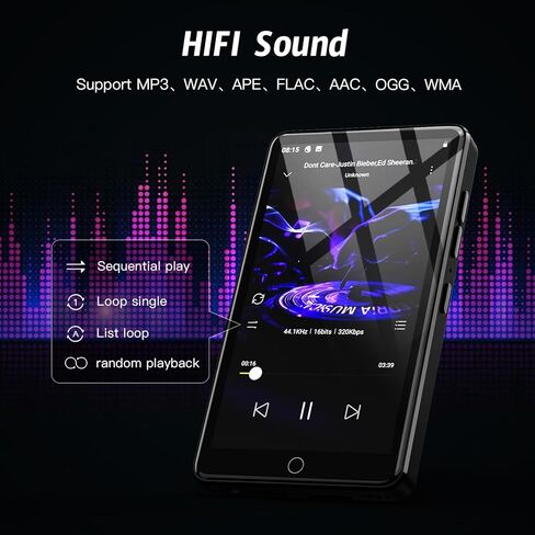 مشغل MP3 مقاس 4.02 بوصة مع شاشة IPS HD تعمل باللمس، ومشغل MP3 بسعة 144 جيجابايت مزود بواي فاي وبلوتوث، ومشغل MP4 مع مكبرات صوت، ومشغل موسيقى للأطفال، ومشغل موسيقى Android محمل مسبقًا بـ Spotify، وDeezer، ومتجر Play in Kuwait