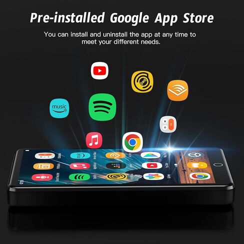 مشغل MP3 مقاس 4.02 بوصة مع شاشة IPS HD تعمل باللمس، ومشغل MP3 بسعة 144 جيجابايت مزود بواي فاي وبلوتوث، ومشغل MP4 مع مكبرات صوت، ومشغل موسيقى للأطفال، ومشغل موسيقى Android محمل مسبقًا بـ Spotify، وDeezer، ومتجر Play in Kuwait