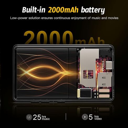 مشغل MP3 مقاس 4.02 بوصة مع شاشة IPS HD تعمل باللمس، ومشغل MP3 بسعة 144 جيجابايت مزود بواي فاي وبلوتوث، ومشغل MP4 مع مكبرات صوت، ومشغل موسيقى للأطفال، ومشغل موسيقى Android محمل مسبقًا بـ Spotify، وDeezer، ومتجر Play in Kuwait