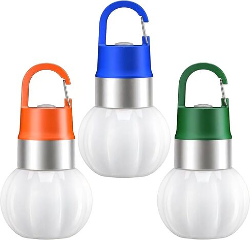 3-Pack Rechargeable LED Camping Lanterns, Mini Tent Light with 10 Modes & Hanging Clip, IPX5 Waterproof Small Outdoor Ambient Lighting for Hiking, Emergency, Fishing (Mixed Colors in Saudi Arabia