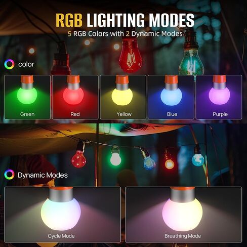 3-Pack Rechargeable LED Camping Lanterns, Mini Tent Light with 10 Modes & Hanging Clip, IPX5 Waterproof Small Outdoor Ambient Lighting for Hiking, Emergency, Fishing (Mixed Colors in Saudi Arabia