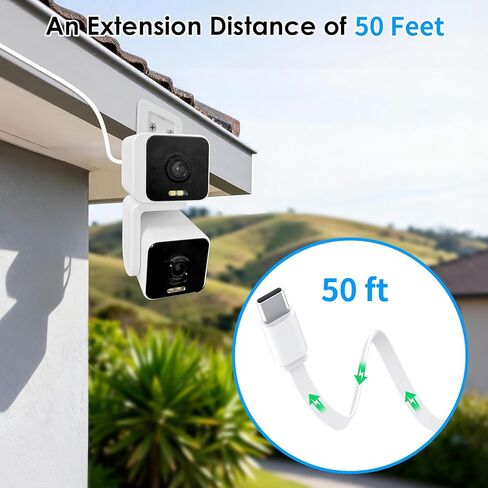 50FT Power Cable for WYZE Cam Pan V3/V4, WYZE Solar/Duo Cam Pan, for eufy SoloCam S340/S220,Type C Extension Charging Cable with IP67 Waterproof for Your WYZE Camera, 24 Hours Continuous Charging in Saudi Arabia