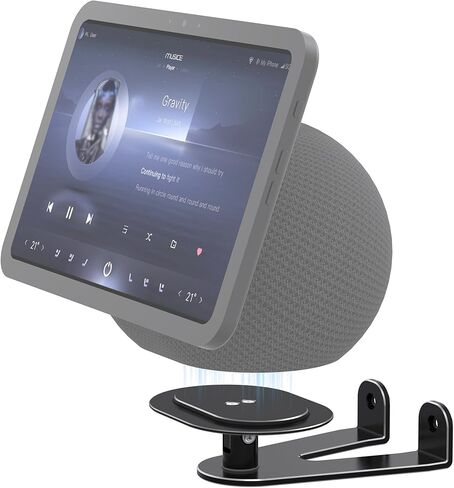 حامل حائط قابل للتعديل لـ Echo Show 8 2025 وEcho Show 11، دوار وقابل للإمالة، حامل سهل التركيب، دعامة قوية ومتينة للمطبخ (أسود) in Kuwait
