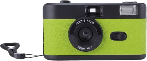 PUSOKEI 35MM Film Camera, Reusable Retro Camera with Built in Flash, Manual Focus, Shutter Speed 1/120s, 28MM f/8 Lens Supports 135 Film, for Photography (Black Green) in Saudi Arabia