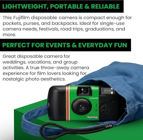 Fujifilm QuickSnap Flash 400 للاستخدام مرة واحدة - حزمة إضافية للكاميرا - قلم تنظيف عدسة مجاني وقطعة قماش تنظيف من الألياف الدقيقة المميزة من Pixibytes... (8 × كاميرا + قلم عدسة) in Saudi Arabia