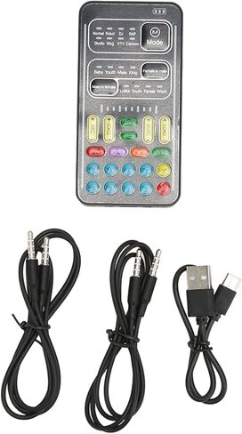 gernie Voice Disguiser for Adults and Kids, Multifunctional 8 Sound Effects Voice Changer with Memory Function, Portable Sound Card Voice Changer for PC Phone Laptops PS4 PS5 Xbox One in Saudi Arabia