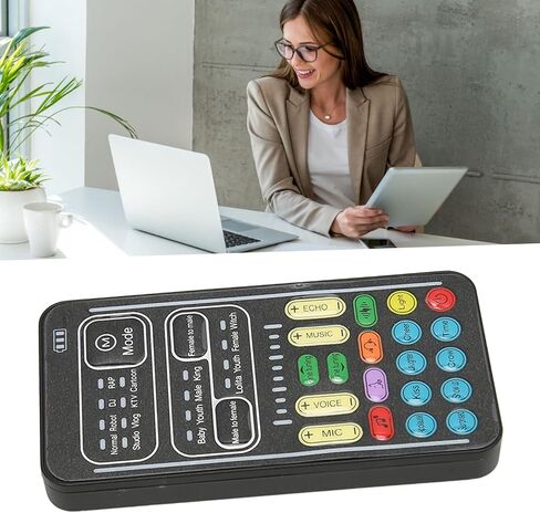 gernie Voice Disguiser for Adults and Kids, Multifunctional 8 Sound Effects Voice Changer with Memory Function, Portable Sound Card Voice Changer for PC Phone Laptops PS4 PS5 Xbox One in Saudi Arabia