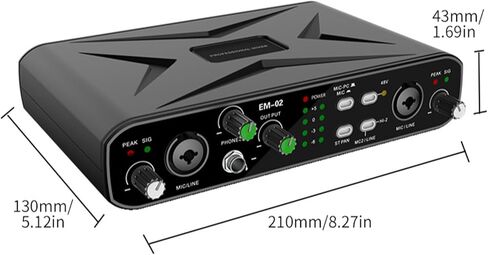 Cryfokt External USB Sound Card, 130dB 32bit 384kHz Sound Resolution, Audio Adapter with Type C Interface, Plug and Play Mixing Console for Live Streaming Recording Gaming in Saudi Arabia