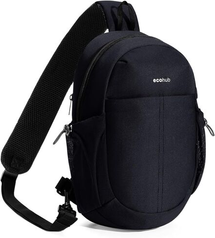 ECOHUB Crossbody Bags for Men with RFID Anti-Theft Lightweight Travel Hiking Sling Backpack Small Sports Shoulder Bag, Black in Kuwait
