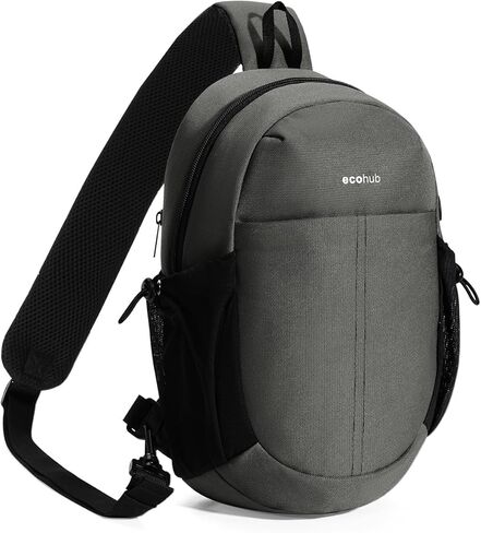 ECOHUB Crossbody Bags for Men with RFID Anti-Theft Lightweight Travel Hiking Sling Backpack Small Sports Shoulder Bag, Black in Kuwait