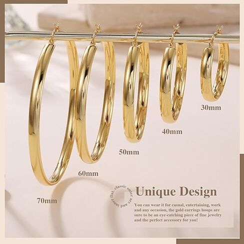 Sterling Silver Hoops Earrings Hypoallergenic LargeSilver Hoop Earrings for Women Lightweight Big Silver Hoops Earrings 5MM Thick Hoop Earrings 30/40/50/60/70MM in Saudi Arabia