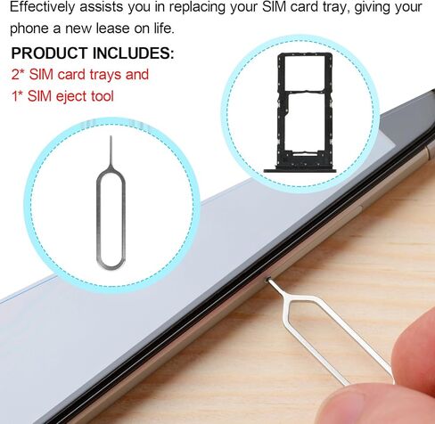 2 Pack SIM Card Tray Replacment for Samsung Galaxy A14 5G SM-A146U A146U1 S146VL SIM Card Slot Holder with Ejector Pin(Black) in Saudi Arabia