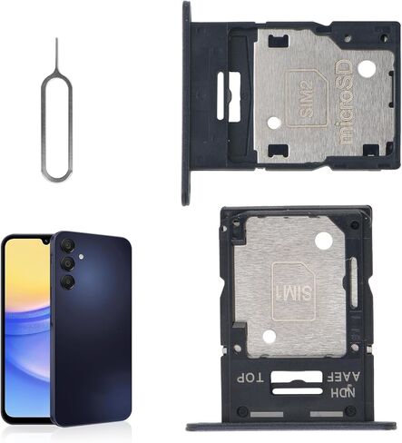 2 Pack SIM Card Tray Replacment for Samsung Galaxy A15 5G SM-A156U A156W A156P SM-S156VL A156M SIM Card Slot Holder with Ejector Pin(Black) in Saudi Arabia