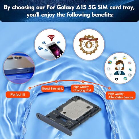 2 Pack SIM Card Tray Replacment for Samsung Galaxy A15 5G SM-A156U A156W A156P SM-S156VL A156M SIM Card Slot Holder with Ejector Pin(Black) in Saudi Arabia