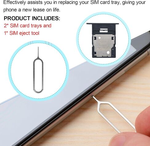 2 Pack SIM Card Tray Replacment for Samsung Galaxy A15 5G SM-A156U A156W A156P SM-S156VL A156M SIM Card Slot Holder with Ejector Pin(Black) in Saudi Arabia