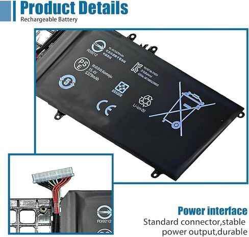 RC30-0423 Laptop Battery Replacement for Razer Blade 17 RTX 3080 Ti/Razer Blade 17 Early 2022 / Razer Blade Pro 17 RTX 3080 Series Laptop RZ09-0368 Battery 15.4V 82Wh/5329mAh 8-Cell in Saudi Arabia