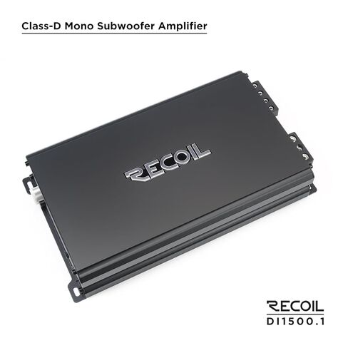 RECOIL DI1500.1 Class D Car Audio Mono Block Subwoofer Amplifier 3000 Watt Max Power 2/4 Ohm Stable Mosfet Power Supply تتضمن مقبض باس عن بعد in Saudi Arabia