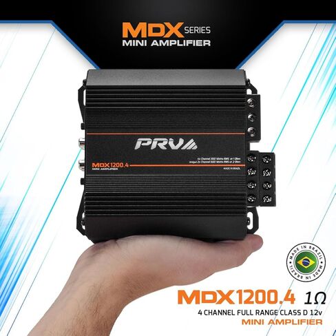 PRV Audio MDX1200.4 1 Ohm Mini 4 Channel Car Audio Amplifier 4 x 300 Watts RMS at 1 Ohm - 1200 Watt 12 Volts Bridgeable Amp for Powersports, Motorcycles, ATV, for High Power Stereo Speaker Systems in Saudi Arabia
