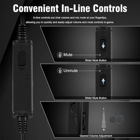 Joso Wired One Ear Headset with Mic, Single Ear Headset for PS5/PS4/Xbox/Switch/PC/iPad/Mac & Tablet with 3.5mm to Type C & USB-A Adapter - Chat Headphone, Office Business, Coach, Gaming, Remote Work in Saudi Arabia