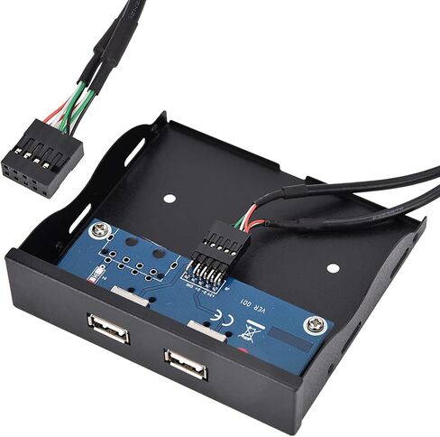 SUNGOOYUE 3.5 بوصة USB 2.0 لوحة أمامية لمحرك الأقراص المرنة، 9 دبوس نقل بيانات سلك نحاسي معلب، مع توافق كامل لمضيف سطح المكتب بدون واجهة USB أمامية in Kuwait
