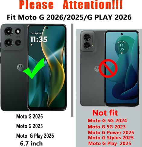 for Moto G 2026 / Moto G Play 2026 Case:[Military Grade Drop Tested] with Screen Protector, Dual Layer Protective Heavy Duty Cell Phone Cover Non-Slip Shockproof Case for Motorola G 2026 (Red) in Saudi Arabia