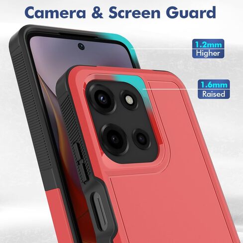 for Moto G 2026 / Moto G Play 2026 Case:[Military Grade Drop Tested] with Screen Protector, Dual Layer Protective Heavy Duty Cell Phone Cover Non-Slip Shockproof Case for Motorola G 2026 (Red) in Saudi Arabia