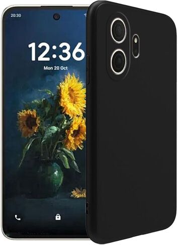 Case for TCL NxtPaper 70 Pro + [2 Pack] Glass Screen Protector Tempered Film - Transparent Silicone Soft Flexible Bumper Shockproof TPU Protective Cover Shell (Black) in Saudi Arabia