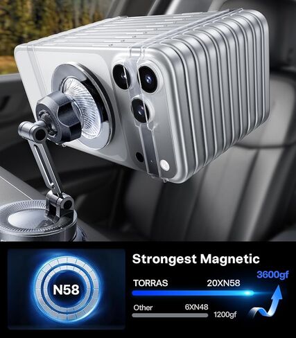 TORRAS 2026 Upgraded Vacuum Car Phone Holder for MagSafe Car Mount [98+ LBS Strongest Suction | 24 N58 Magnets] 360° Adjustable Magnetic Phone Holders for Your Car, for iPhone 17-12 Pro Max Plus Air in Saudi Arabia