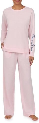 Nautica Womens 4 Piece Sleep & Lounge Pajama Set - Lightweight French Terry - Long & Short Sleeve PJ Top, Pants & Shorts in Saudi Arabia
