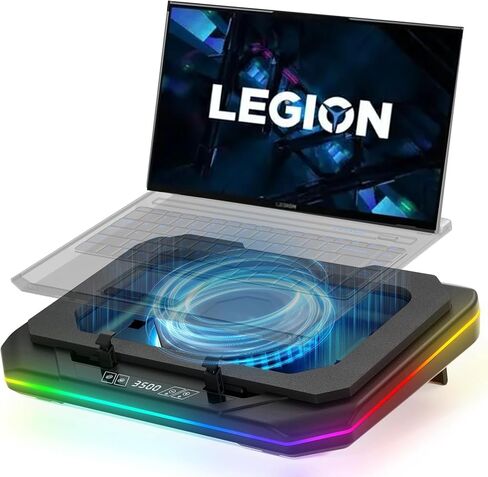 Cooling Pad for Lenovo Yoga Series Gaming Laptop Cooler with Powerful Turbo Cooling Fan Can Fast Cooling CPU+GPU 40°C, Variable Speed,6 RGB Light in Saudi Arabia