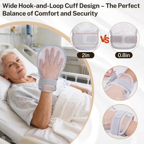 Restraint Gloves for Elderly,Anti Scratch Hand Mitts for Skin Picking Prevention in Saudi Arabia