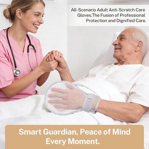Restraint Gloves for Elderly,Anti Scratch Hand Mitts for Skin Picking Prevention in Saudi Arabia